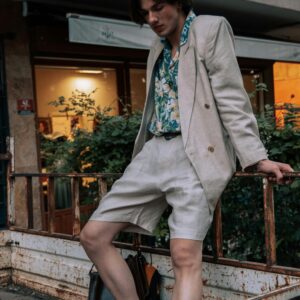 Linen-Cotton Chino Shorts