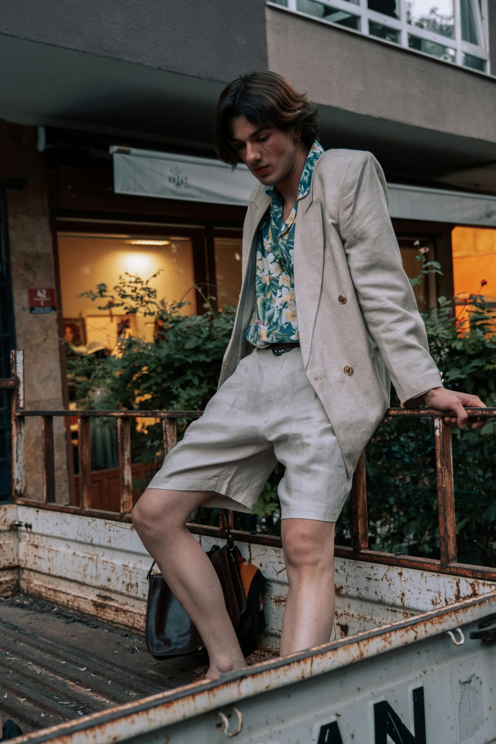 Linen-Cotton Chino Shorts